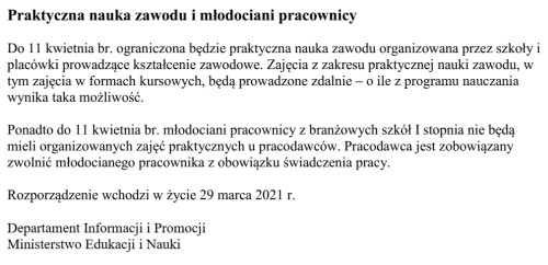 Nowe obostrzenia w związku z pandemią do 11.04